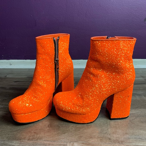 orange platform shoes